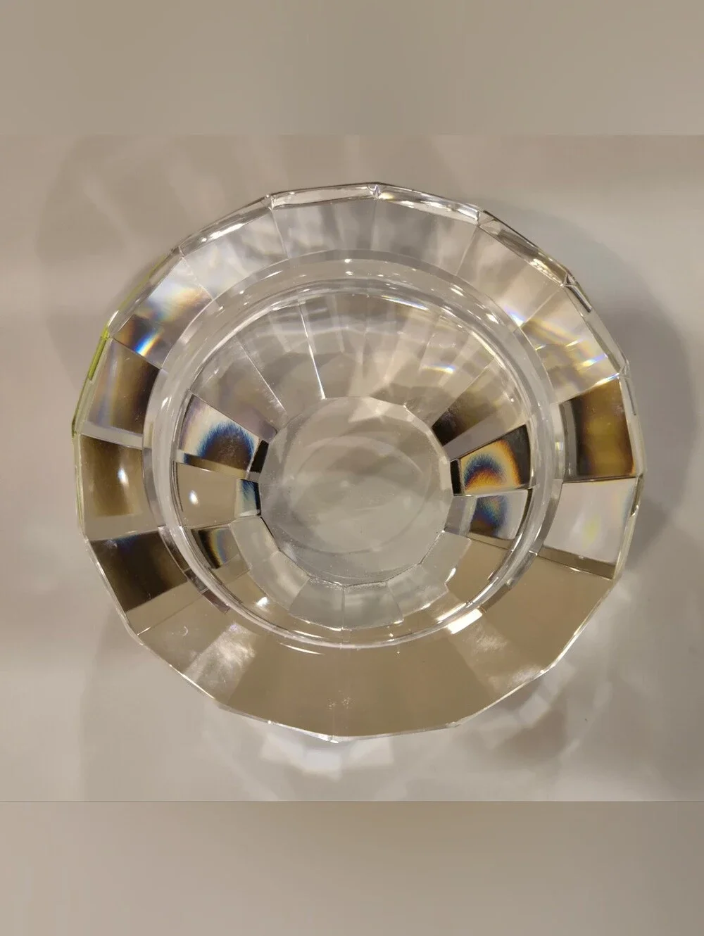 Rosenthal Faceted Clear Crystal Glass Candle Holder - Home Dining Accent